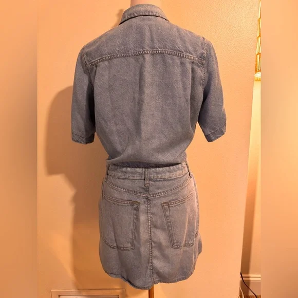 Rag & Bone Liquid Miramar Denim Look Mini Dress Women’s M - Picture 4 of 11